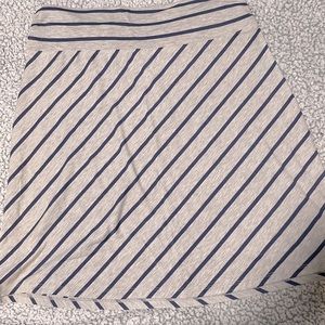 Gray/Blue Stripe A-Line Skirt